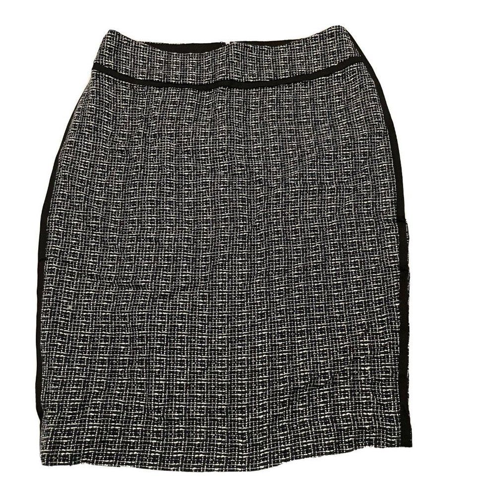 NWT Ann Taylor Woman’s Sz 0 Straight pencil Skirt Lined Zip Black White $90